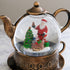 Christmas Musical Water Lantern Vintage Teapot Snowglobe with Swirling Confetti